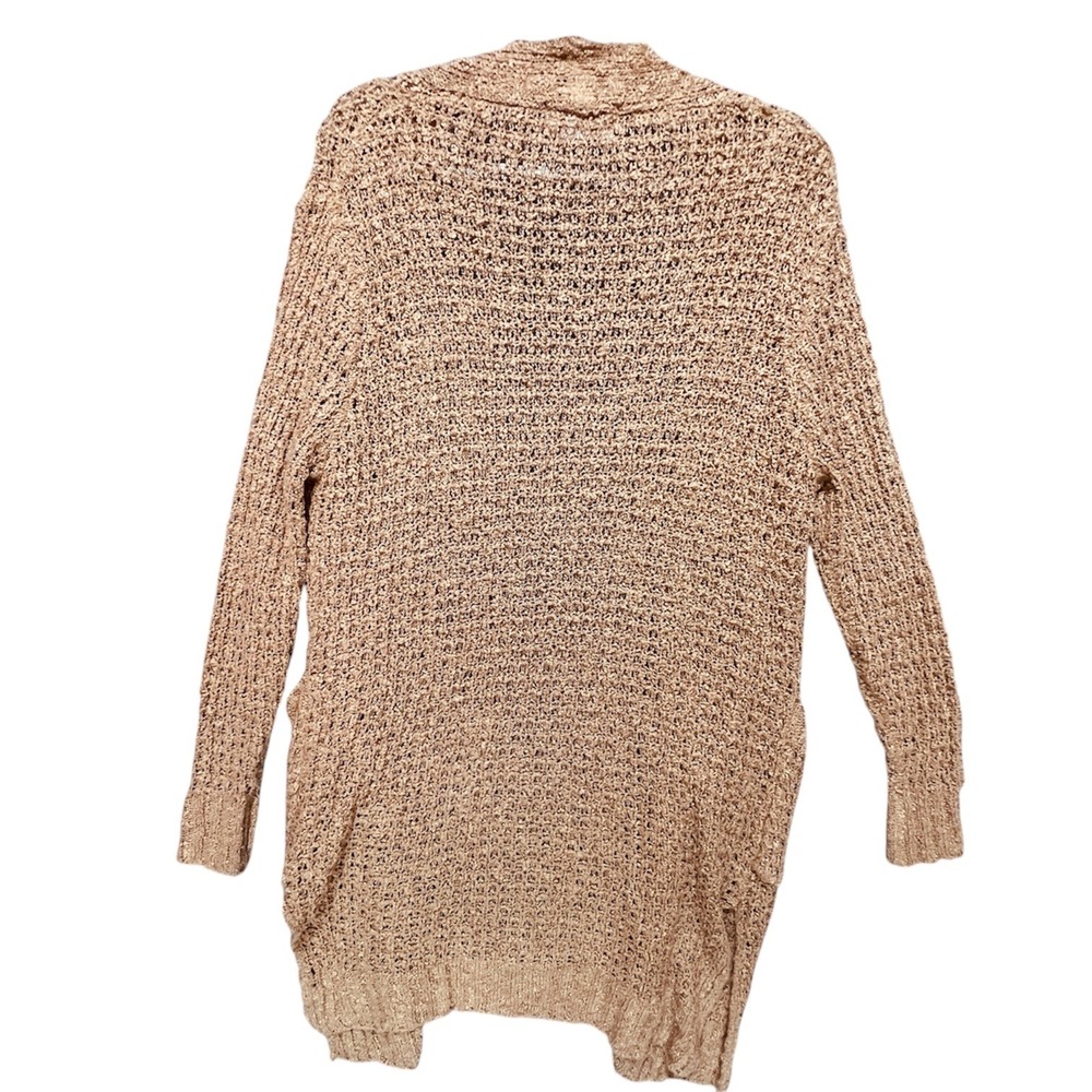 Boutique Open Popcorn Knit Long Cardigan Sweater Pocket Duster Sz M Cozy Soft‎ - Picture 2 of 7